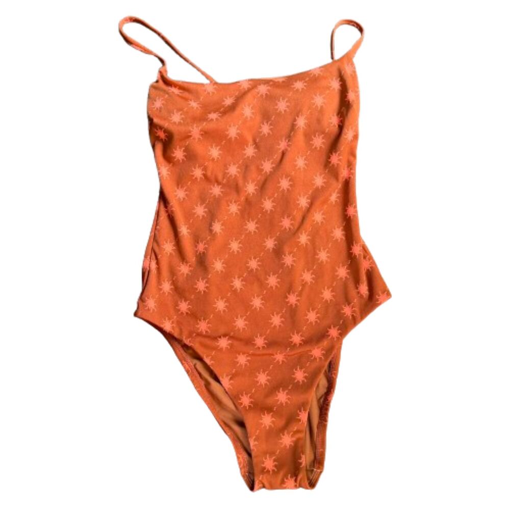 Shade & Shore NWT Solar Jacquard Cheeky Coverage One Piece Swimsuit Size M